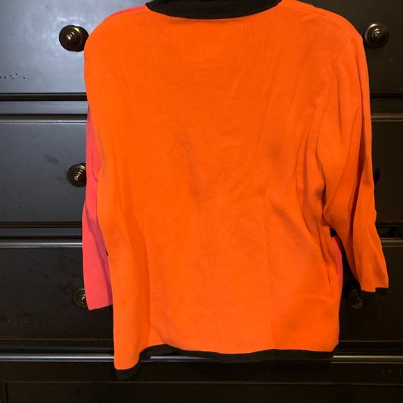 Women's sweater, Pink $ Orange, large, Designer's Original, cotton, long sleeves - Picture 4 of 8